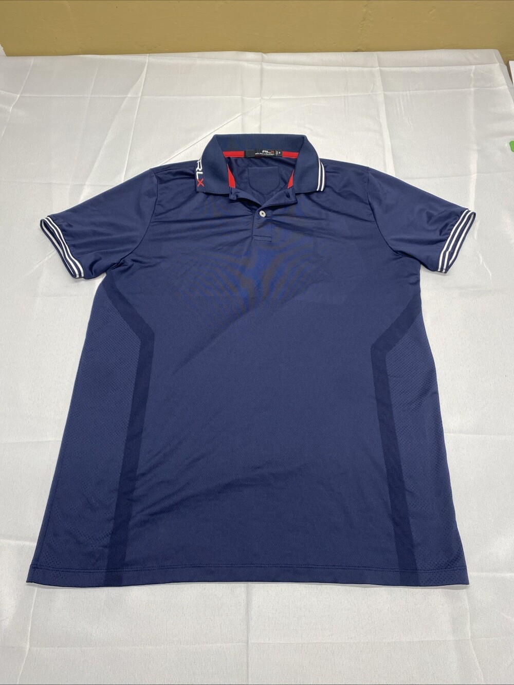 RLX Ralph Lauren England Polo Shirt Size Medium! Navy Blue Crest